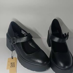Modern NYC Black Platform Mary Janes